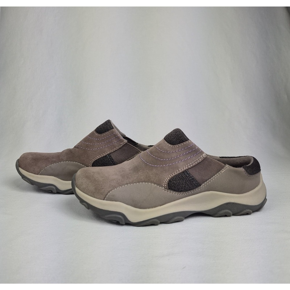 Earth Origins Trail Taya Womens 6.5 Leather Brown/Tan Thistle Slip on Mules Clog - Picture 2 of 8